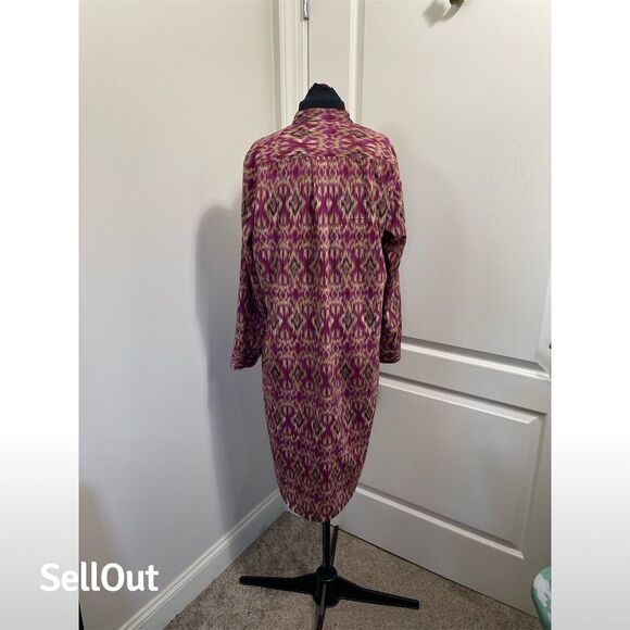 Lauren Ralph Lauren Women's Purple Aztec Tunic Dress Size M Long Sleeve - Picture 3 of 11